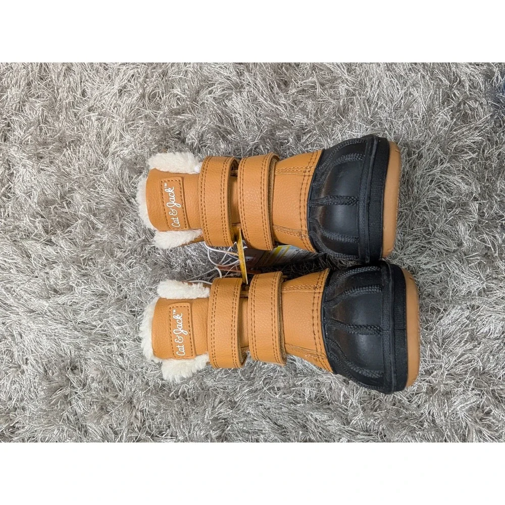 Cat & Jack Toddler Denver‎ Winter Boots Cognac Brown Black Size 7 NEW